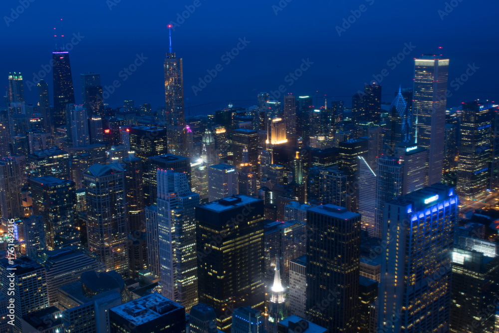 custom made wallpaper toronto digitalCity at night Chicago, aerial photography, city scape