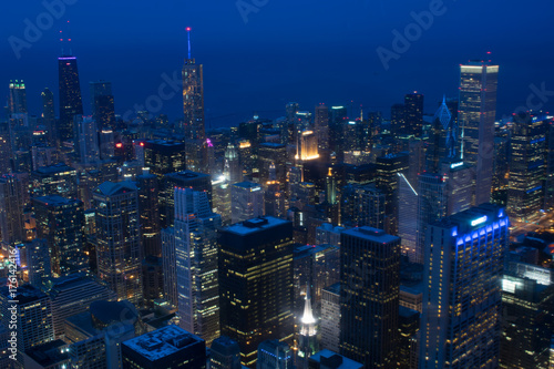 Wallpaper Mural City at night Chicago, aerial photography, city scape Torontodigital.ca