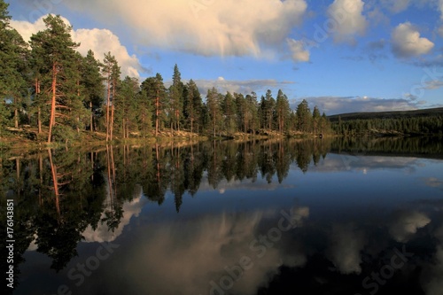 beautiful Scandinavian lake scenery 