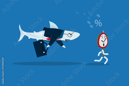 Shark businessman business concept.