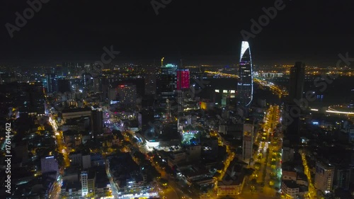 Wallpaper Mural Ho Chi Minh Vietnam Aerial night view Skyscrapers in the center Torontodigital.ca