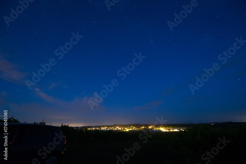 Sky at nightime in rural lanscape