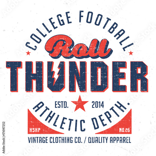 Roll Thunder / College Football - Tee Design For Print 