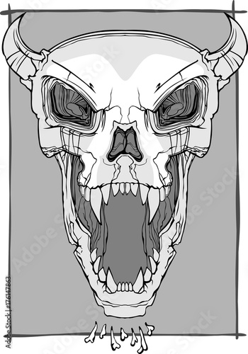 screaming skull vector