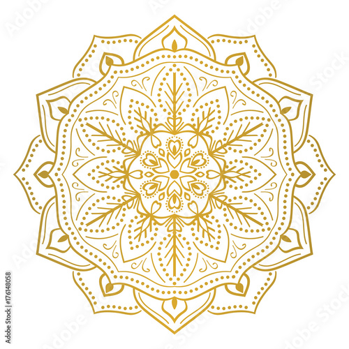 Round flower mandala ornament
