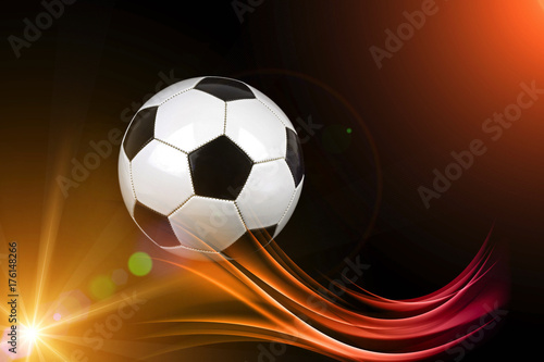 Soccer ball with stadium lights 