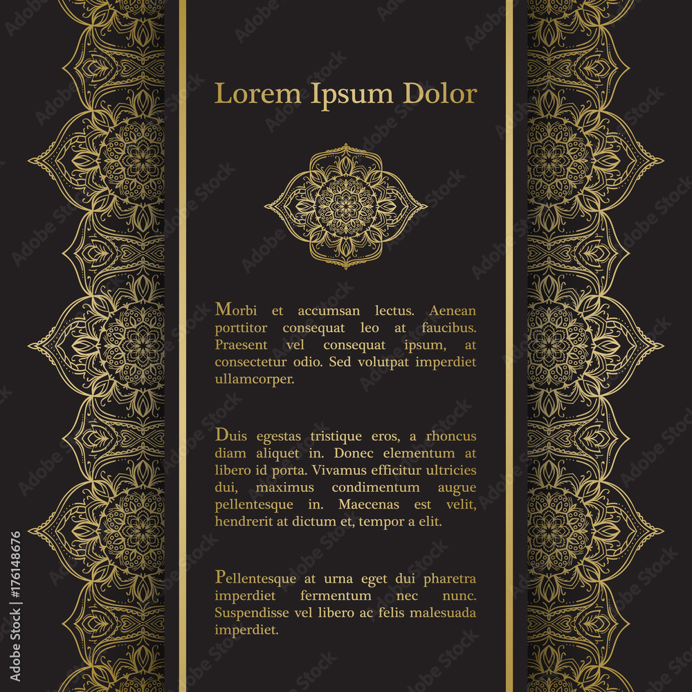 Background with gold floral ornament. Background with gold floral ornament.