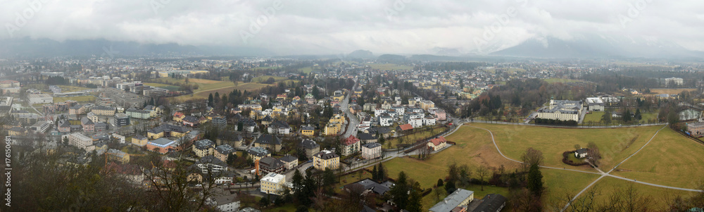 Salzburg panorama rainy day
