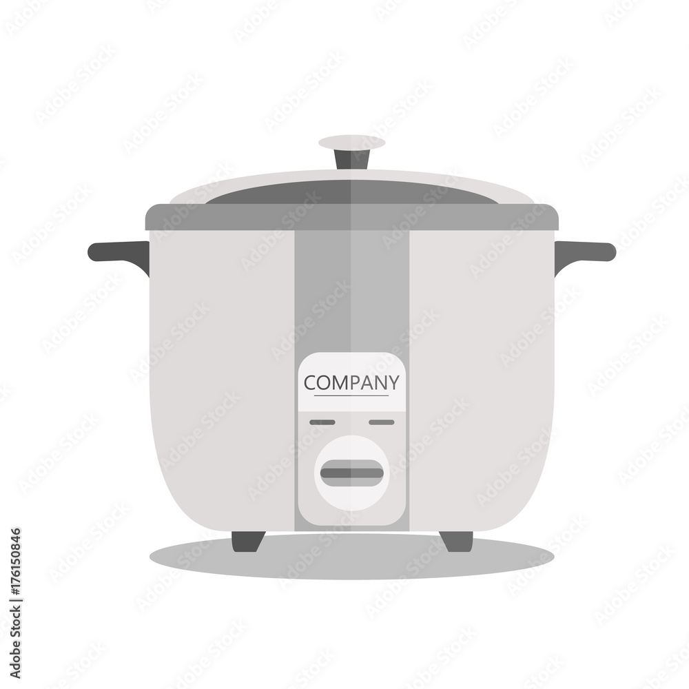 flat rice electric cooker oven vector. flat rice electric cooker oven vector.