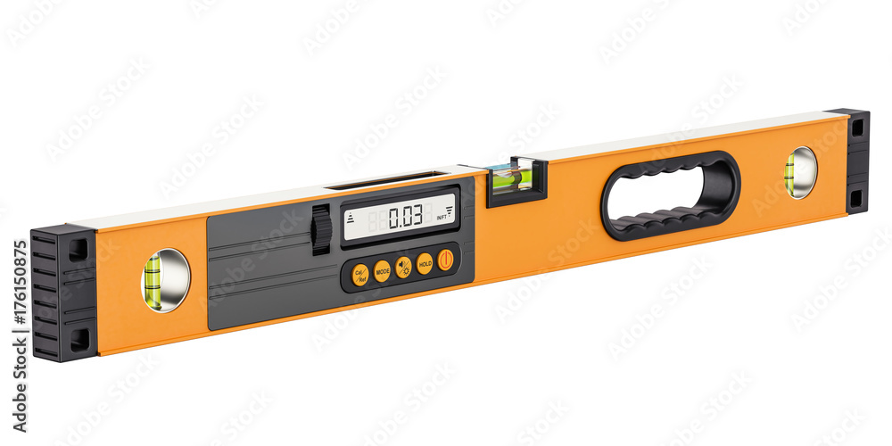 Digital Spirit Level, 3D rendering Digital Spirit Level, 3D rendering