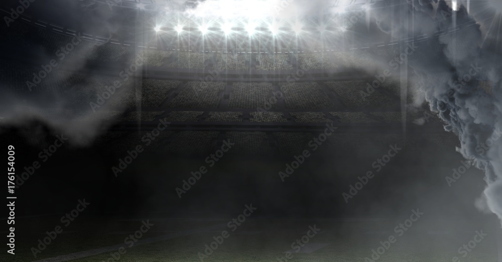 Fototapeta premium stadion futbolu amerykańskiego z chmurami