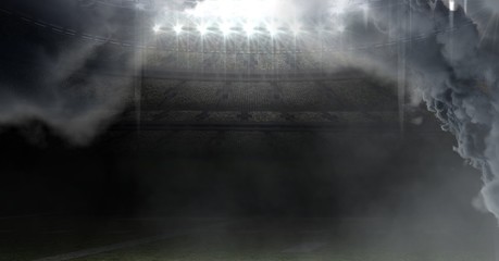 american football stadium with clouds