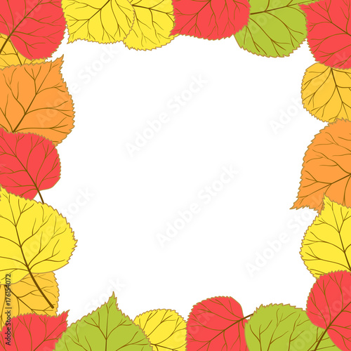 Frame with bright autumn leaves