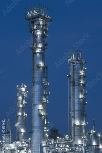 Petrochemical plant at night