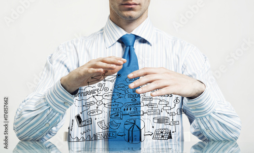 Businessman demonstrate his business plan