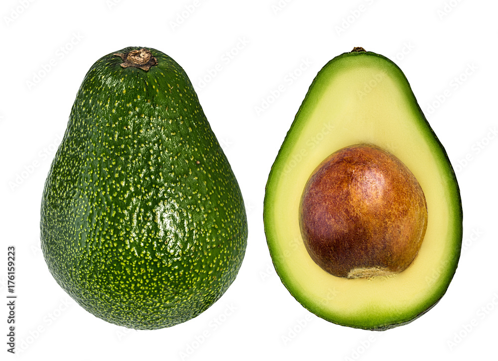 Fresh avocado isolated on white background with clipping path Fresh avocado isolated on white background with clipping path