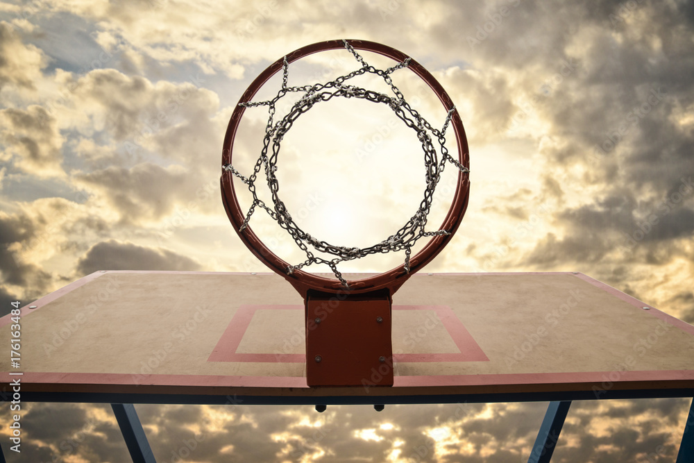 Street basketball.Basketball Hoop close up. Street basketball.Basketball Hoop close up.