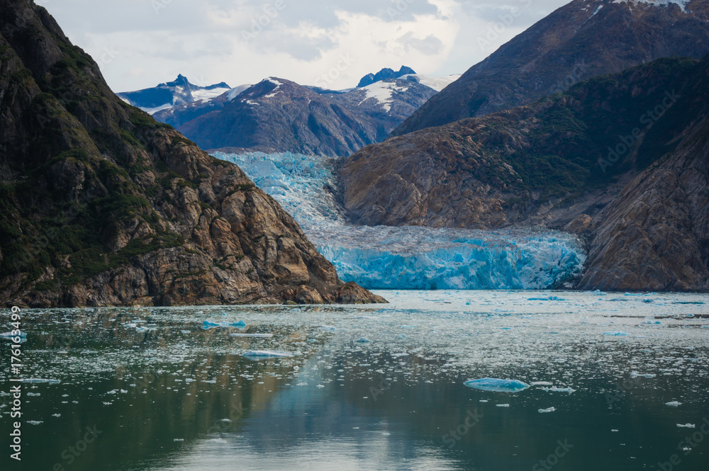 Closeup of base of Sawyer Glacier at Tracy Arm Fjord, Alaska Closeup of base of Sawyer Glacier at Tracy Arm Fjord, Alaska