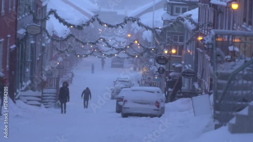 Winter gale at christmas time at the town of Roeros