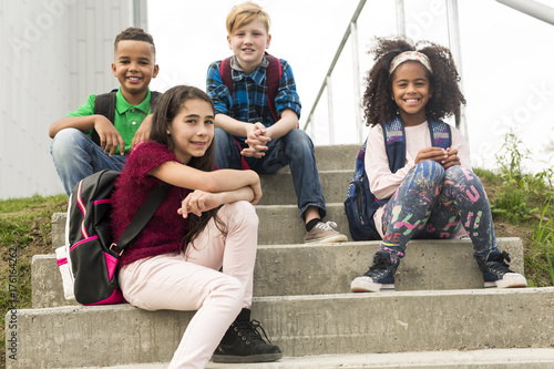 Photos group pre-teen School Pupils Outside of the Classroom