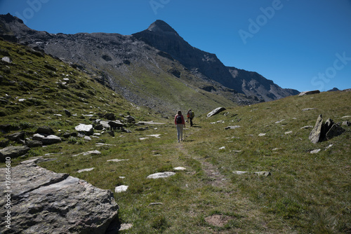 Wanderung in den italiensichen Alpen bei Sankt Moritz