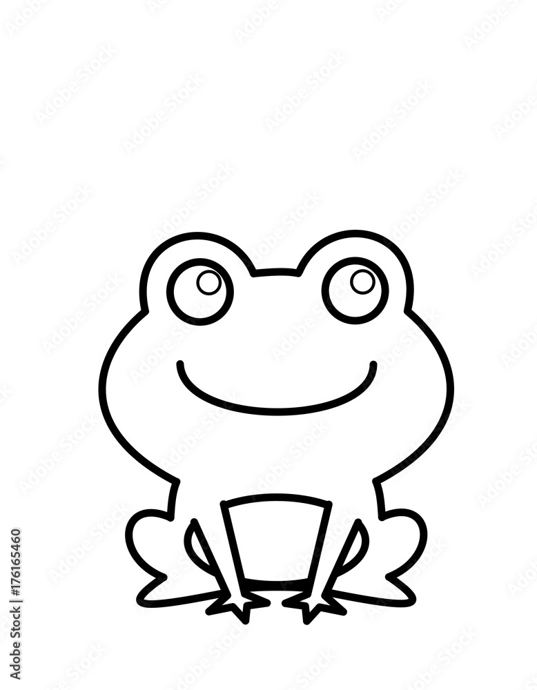 カエル 線画 Stock イラスト Adobe Stock
