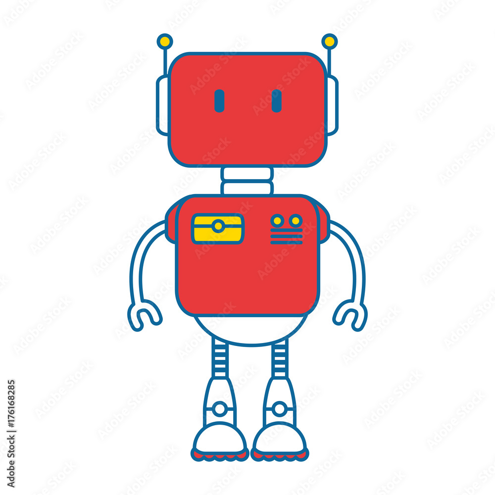 electronic robot character icon electronic robot character icon