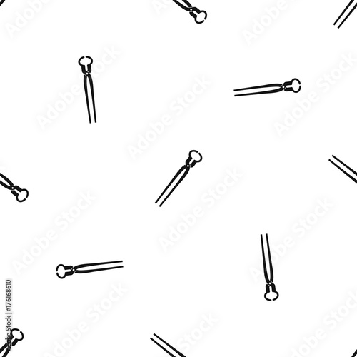 Vintage blacksmith pincers pattern seamless black