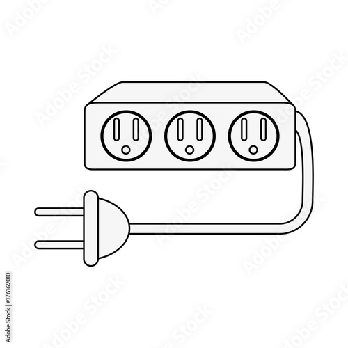 multiple outlets with plug icon image vector illustration design