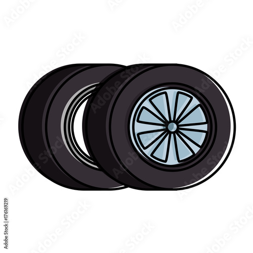 car tires isolated icon