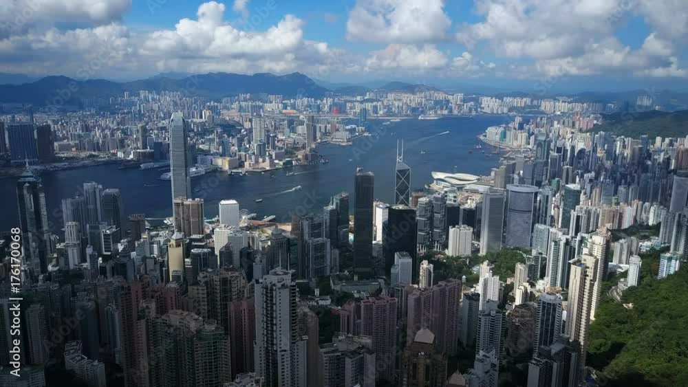 4k aerial video of Victoria Harbour in Hong Kong 4k aerial video of Victoria Harbour in Hong Kong