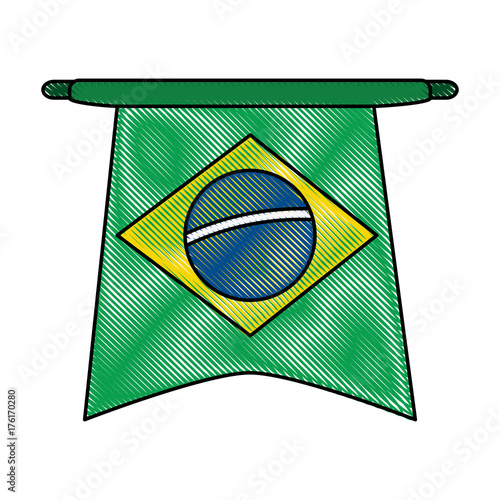 Brazil flag symbol icon vector illustration graphic design