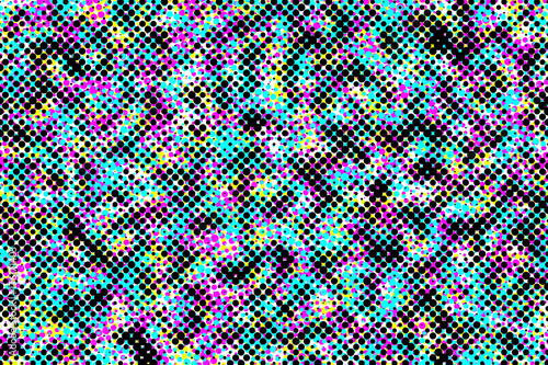 Fotografie Offset print Halftone moire closeup