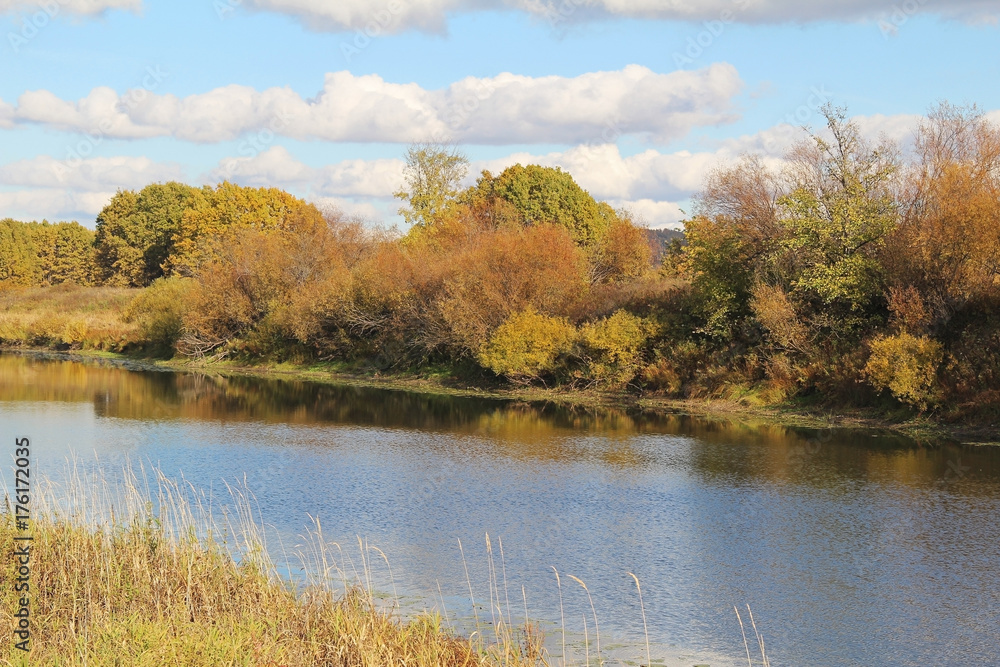Beautiful lake on a sunny autumn day. Russia. Beautiful lake on a sunny autumn day. Russia.