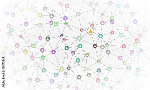 Social Media Circles with person icon. Network connections Illustration. Business illustraion