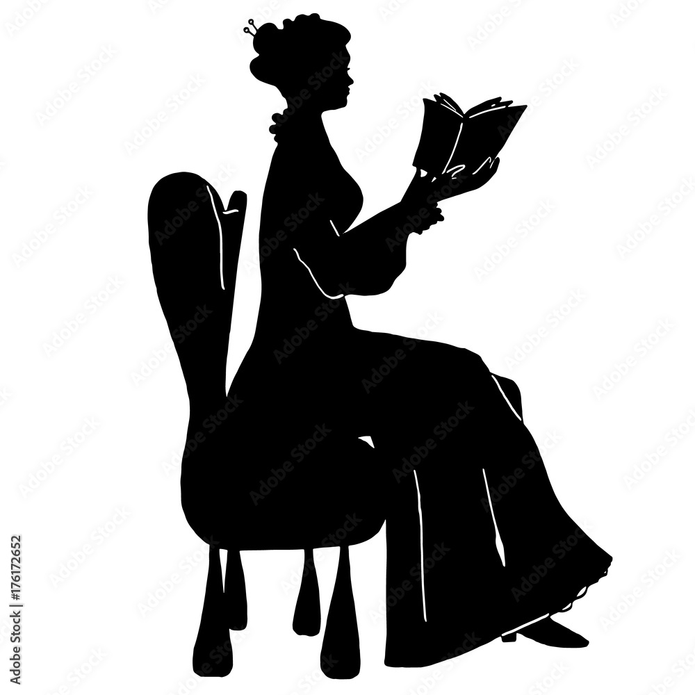 Woman vintage silhouette Royalty Free Vector Image