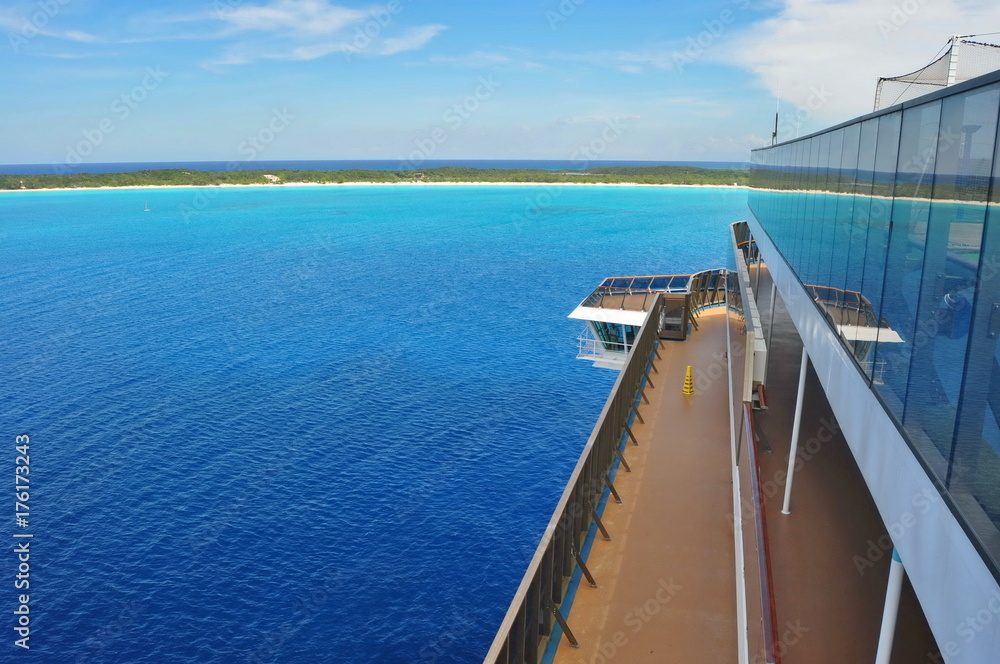 A View of Half Moon Cay from the Cruise Ship, Bahamas