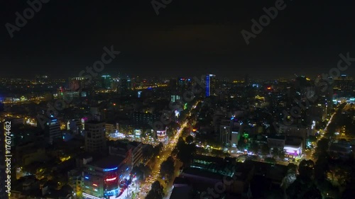 Wallpaper Mural Ho Chi Minh Panorama view aerial Night city High drone shooting Torontodigital.ca