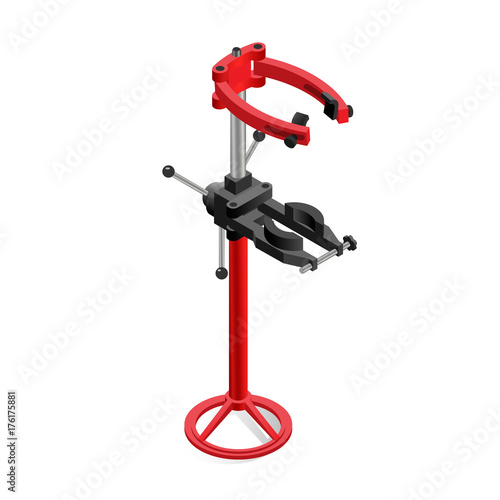 Screed spring stationary on a white background,car service isometric image
