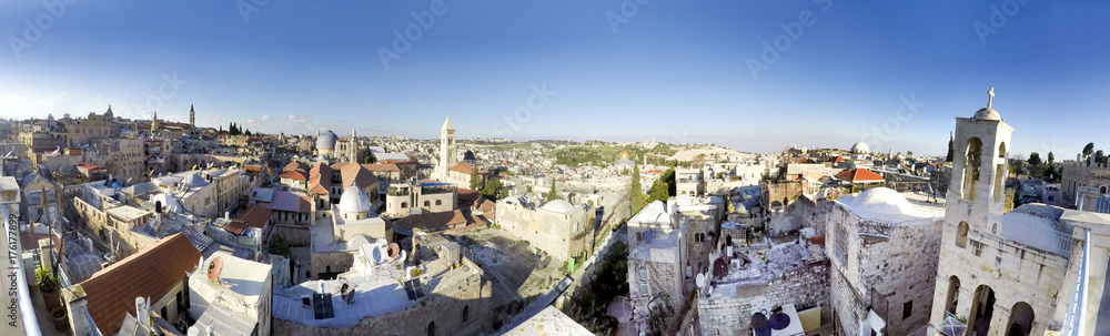 Panoramic of the old city of Jerusalem, Israel
