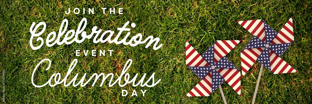 Composite image of title for columbus day event 