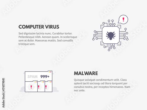 Computer virus and Malware. Cyber security concept.