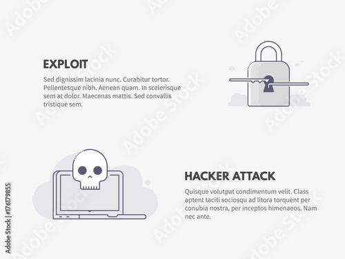 Exploit and Hacker attack. Cyber security concept.