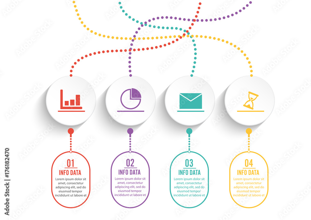 Infographic design vector and marketing icons can be used for workflow layout, diagram, annual report, web design. Business concept with 4 options, steps or processes. Infographic design vector and marketing icons can be used for workflow layout, diagram, annual report, web design. Business concept with 4 options, steps or processes.