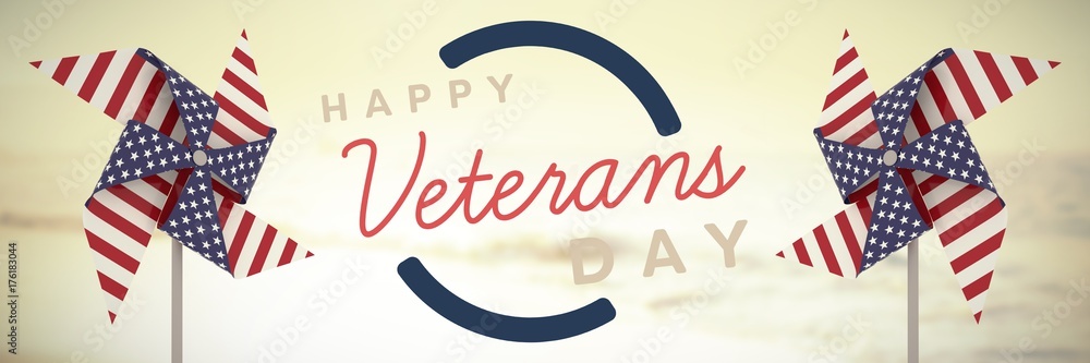 Obraz premium Composite image of logo for veterans day in america 