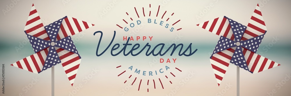 Obraz premium Composite image of logo for veterans day in america 