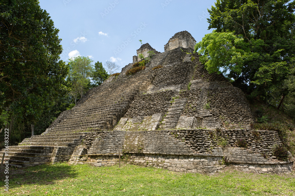pyramid building at the  Maya archeological site of Dzibanche Mexico