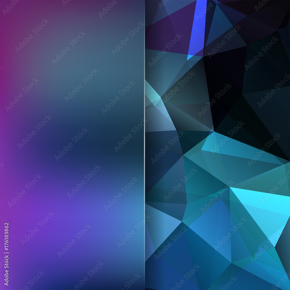 Obraz premium Geometric pattern, polygon triangles vector background. Blue, purple colors.