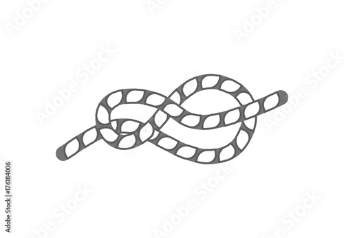 Figure eight rope knot icon. Seamless decorative design element, creative handmade isolated vector illustration