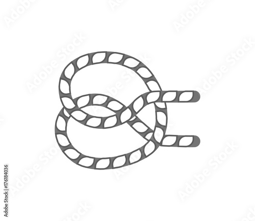 Figure eight rope knot icon. Seamless decorative design element, creative handmade isolated vector illustration